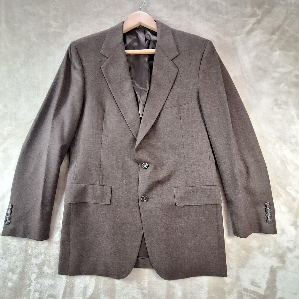 Hart Schaffner & Marx Blazer Sport Coat Mens 40R Brown Wool 2 Button Single Vent